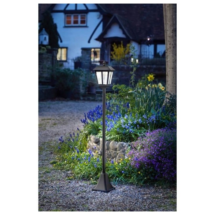 Lampadaire solaire - SMART GARDEN - Metro - 20 lumens - Noir - 130 x 18 cm
