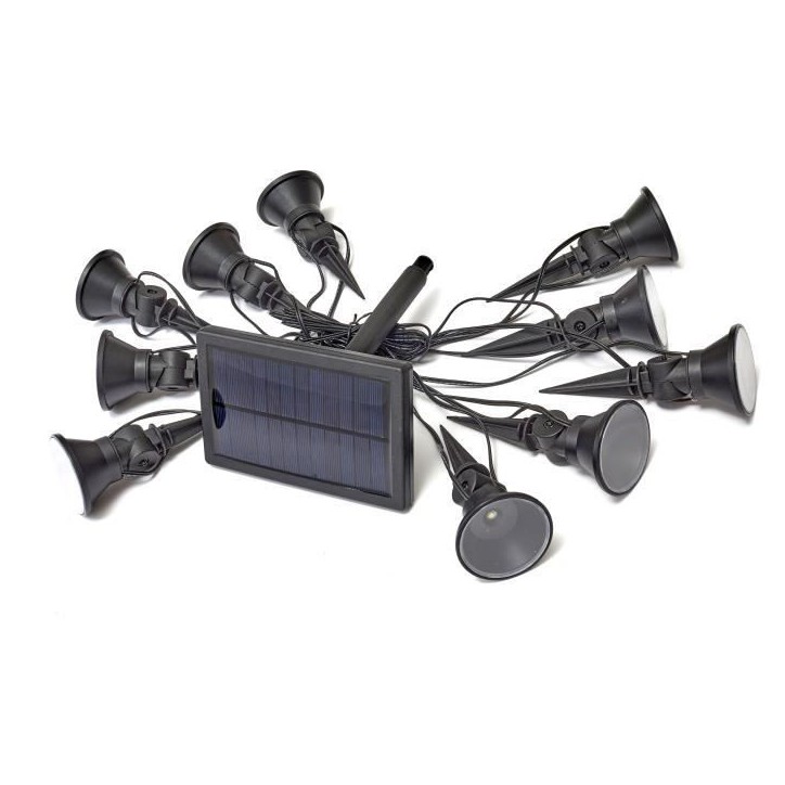 Guirlande solaire - SMARDTV - Multi-spots 5L - 10 ampoules - Blanc froid - 5 lumens Guirlande solaire - SMARDTV - Multi-spots 5L - 10 ampoules - Blanc froid - 5 lumens