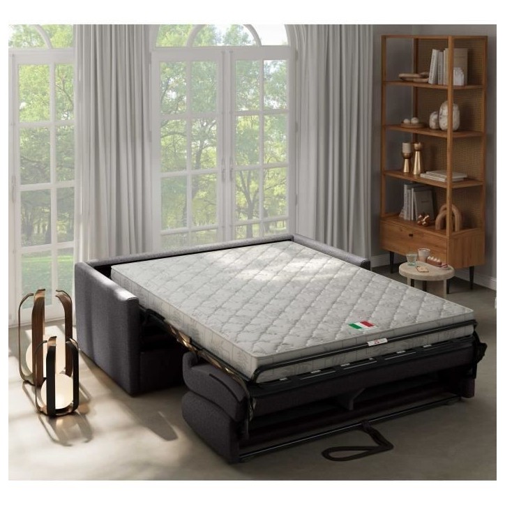 Canapé convertible express - 3 places - SMALL - Tissu anthracite - 168 x 98 x 86 cm Canapé convertible express - 3 places - SMALL - Tissu anthracite - 168 x 98 x 86 cm