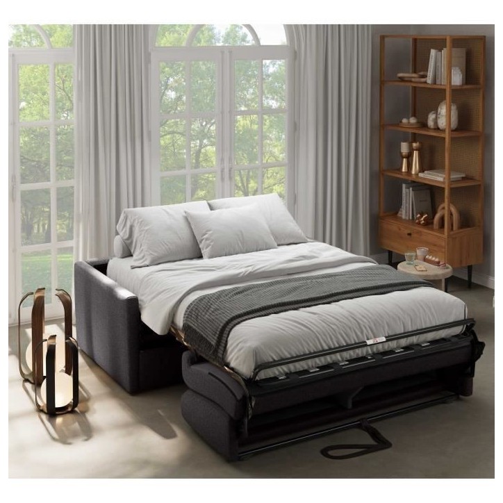 Canapé convertible express - 3 places - SMALL - Tissu anthracite - 168 x 98 x 86 cm Canapé convertible express - 3 places - SMALL - Tissu anthracite - 168 x 98 x 86 cm