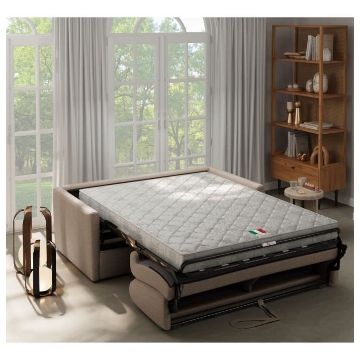 Canapé convertible express - 3 places - SMALL - Tissu beige - 168 x 98 x 86 cm Canapé convertible express - 3 places - SMALL - Tissu beige - 168 x 98 x 86 cm
