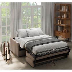 Canapé convertible express - 3 places - SMALL - Tissu beige - 168 x 9