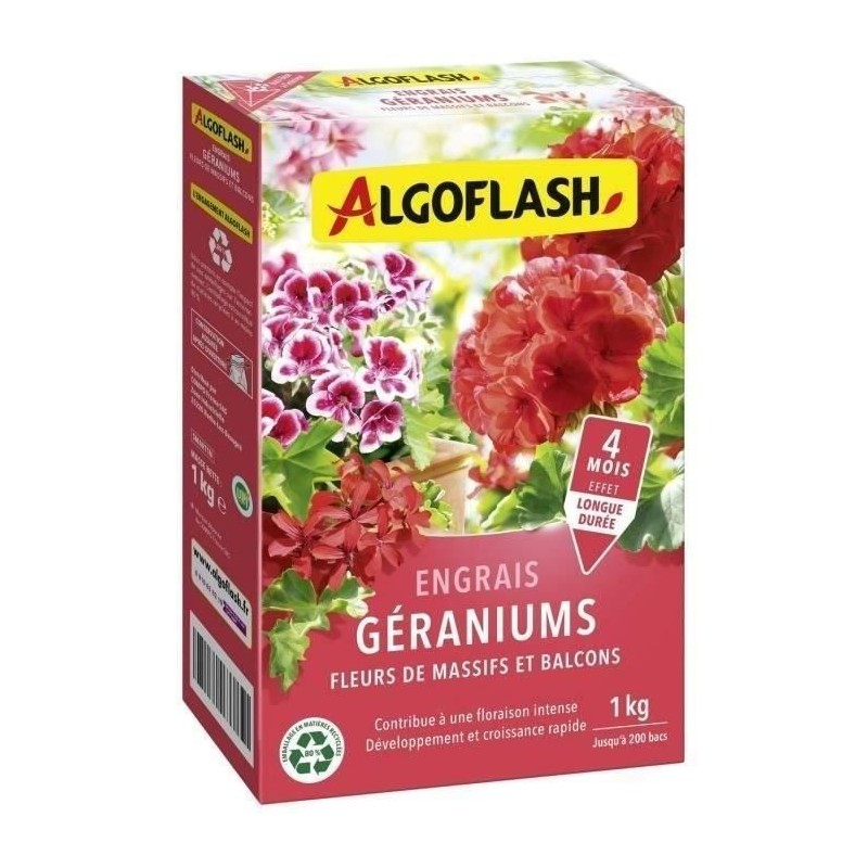 ALGOFLASH NATURASOL Engrais Géraniums, Fleurs de Massifs et Balcons - ALGOFLASH NATURASOL Engrais Géraniums, Fleurs de Massifs et Balcons -