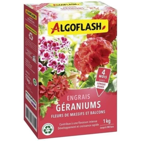 ALGOFLASH NATURASOL Engrais Géraniums, Fleurs de Massifs et Balcons -