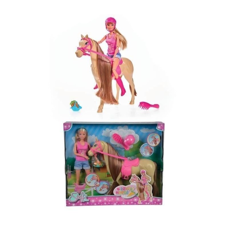 Steffi Love - Adorable Cheval avec cavaliere et Accessoires Steffi Love - Adorable Cheval avec cavaliere et Accessoires