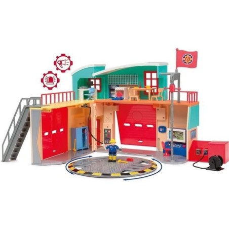 Caserne Sam le Pompier Pontypandy Smoby avec 1 figurine - Jouet pour e
