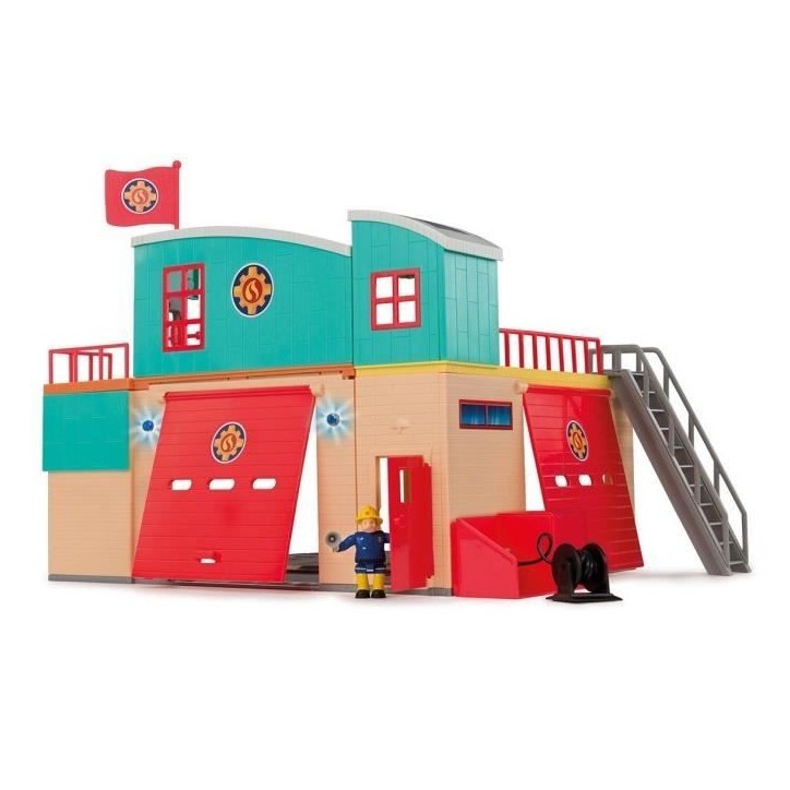 Caserne Sam le Pompier Pontypandy Smoby avec 1 figurine - Jouet pour enfant a partir de 3 ans