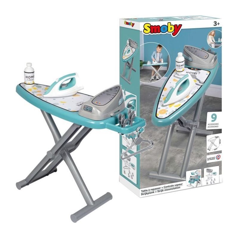 Smoby - Planche a repasser avec station vapeur + 9 accessoires - Jeux Smoby - Planche a repasser avec station vapeur + 9 accessoires - Jeux