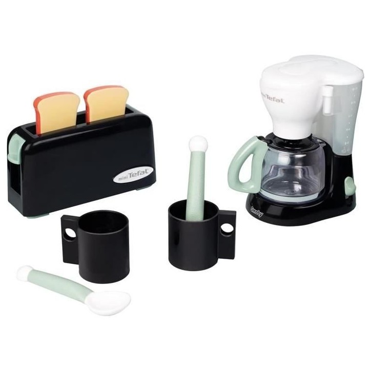 Set petit déjeuner Tefal - Smoby - Grille pain + cafetiere + tasses et cuilleres - Dés 3 ans