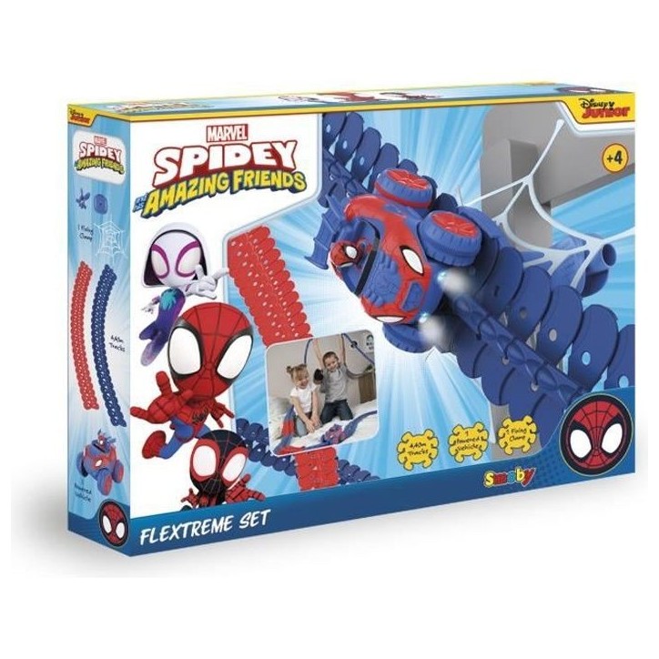 Set découverte Spidey Flextreme - Piles incluses - 184 pistes flexibles et 1 véhicule Set découverte Spidey Flextreme - Piles incluses - 184 pistes flexibles et 1 véhicule