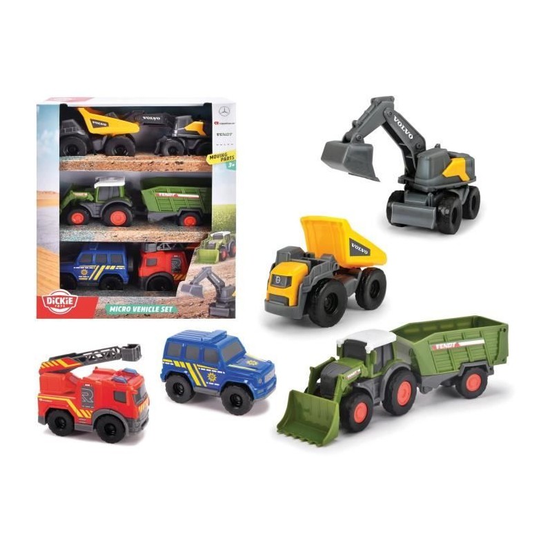 DICKIE - Pack Micro Vehicules - 8cm
