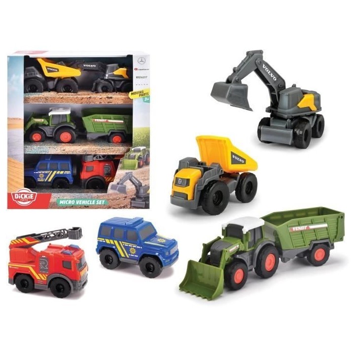 DICKIE - Pack Micro Vehicules - 8cm