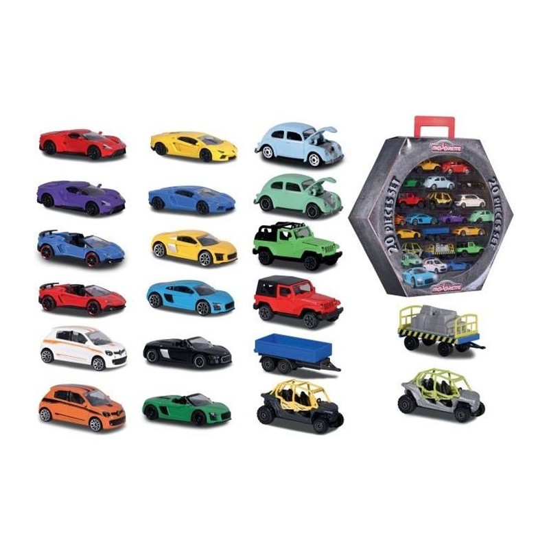 Coffret 20 véhicules Majorette - Collections Street Car, SOS, Racing Coffret 20 véhicules Majorette - Collections Street Car, SOS, Racing