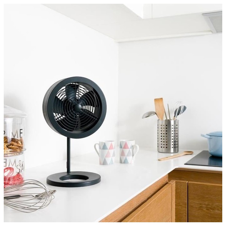 Ventilateur de table - AIR AND ME - Noas - 32 W - Ø 20 cm - Compact - Avec variateur de vitesses - Noir