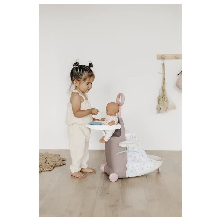 Valise Nurserie 3 en 1 - Baby Nurse - Pour Poupons jusqu'a 42cm - Beige/Rose/Blanc Valise Nurserie 3 en 1 - Baby Nurse - Pour Poupons jusqu'a 42cm - Beige/Rose/Blanc