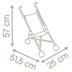 SMOBY - Poussette canne Baby Nurse pour poupon jusqu'a 42cm - Des 2 an