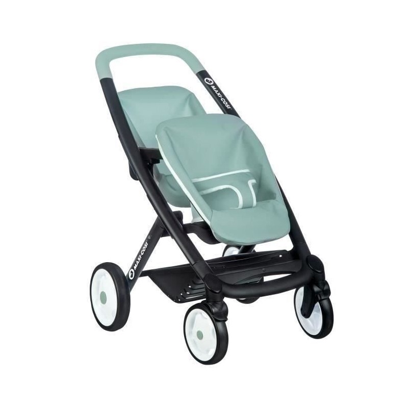 Smoby maxi-cosi poussette jumeaux sauge - poupons non inclus- des 3 an Smoby maxi-cosi poussette jumeaux sauge - poupons non inclus- des 3 an