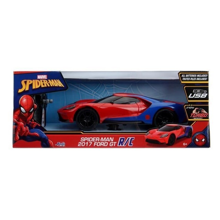 Dickie Toys - Voiture Ford GT - Spiderman radiocommandée 1/16 Dickie Toys - Voiture Ford GT - Spiderman radiocommandée 1/16