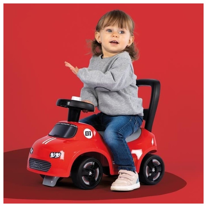 Smoby - Porteur enfant 2 en 1 - Auto Rouge - Coffre sous la selle + klaxon - Des 10 mois - Fabrication française Smoby - Porteur enfant 2 en 1 - Auto Rouge - Coffre sous la selle + klaxon - Des 10 mois - Fabrication française