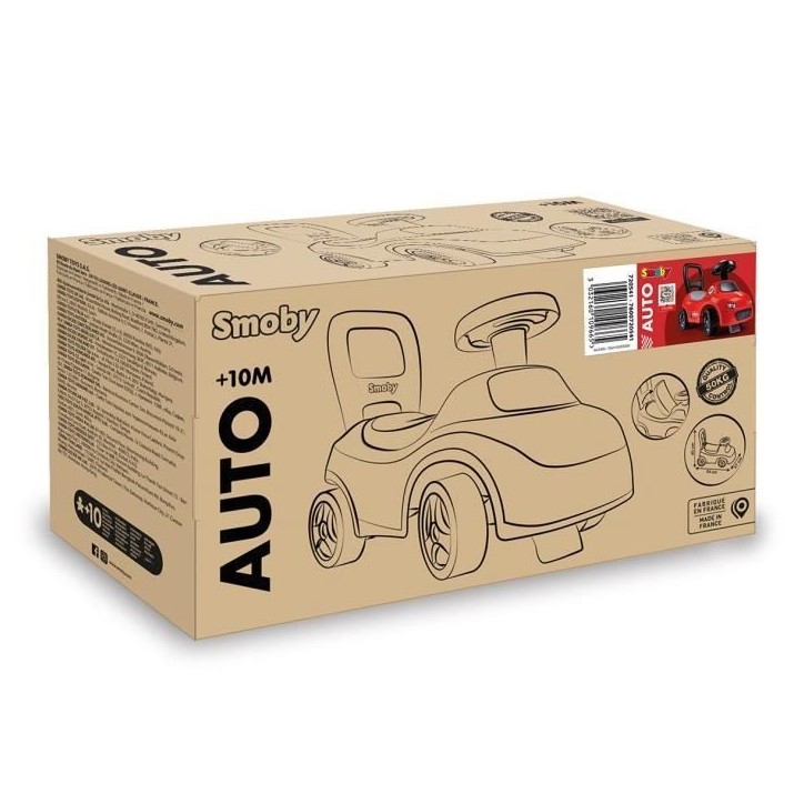 Smoby - Porteur enfant 2 en 1 - Auto Rouge - Coffre sous la selle + klaxon - Des 10 mois - Fabrication française Smoby - Porteur enfant 2 en 1 - Auto Rouge - Coffre sous la selle + klaxon - Des 10 mois - Fabrication française