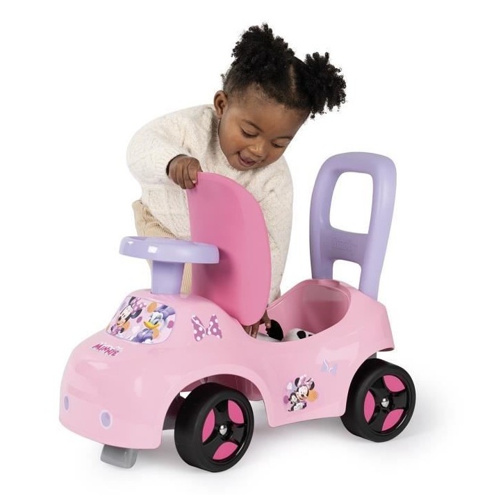 Smoby - Porteur auto enfant 2 en 1 - Minnie - Coffre sous la selle - Des 10 mois - Fabrication française Smoby - Porteur auto enfant 2 en 1 - Minnie - Coffre sous la selle - Des 10 mois - Fabrication française
