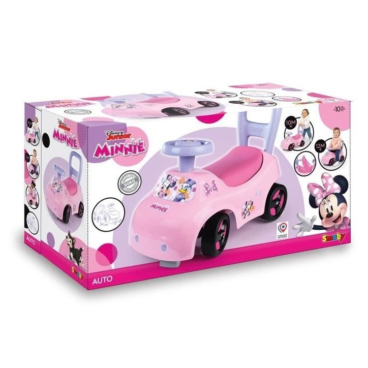 Smoby - Porteur auto enfant 2 en 1 - Minnie - Coffre sous la selle - Des 10 mois - Fabrication française Smoby - Porteur auto enfant 2 en 1 - Minnie - Coffre sous la selle - Des 10 mois - Fabrication française