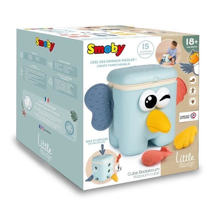 Little Smoby - Cube éveil Badaboum - Création d'animaux rigolos - Fabrication française