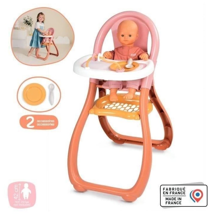 SMOBY - Baby Nurse - Chaise haute - des 18 mois