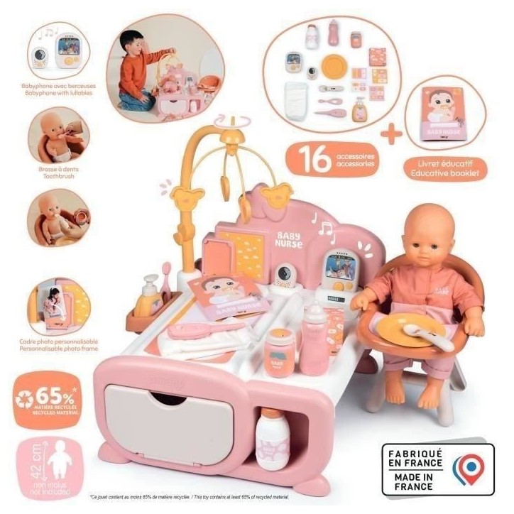 SMOBY - Baby Nurse - Nurserie cocoon 3 en 1 - des 3 ans SMOBY - Baby Nurse - Nurserie cocoon 3 en 1 - des 3 ans