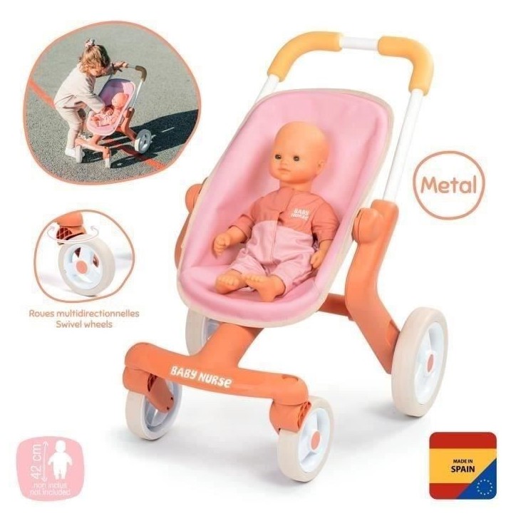 SMOBY - Baby Nurse - Poussette Pop - des 18 mois
