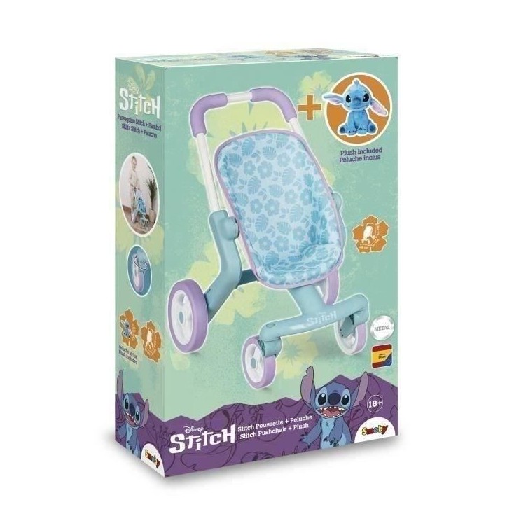 SMOBY - Stitch Poussette + Peluche - des 18 mois SMOBY - Stitch Poussette + Peluche - des 18 mois