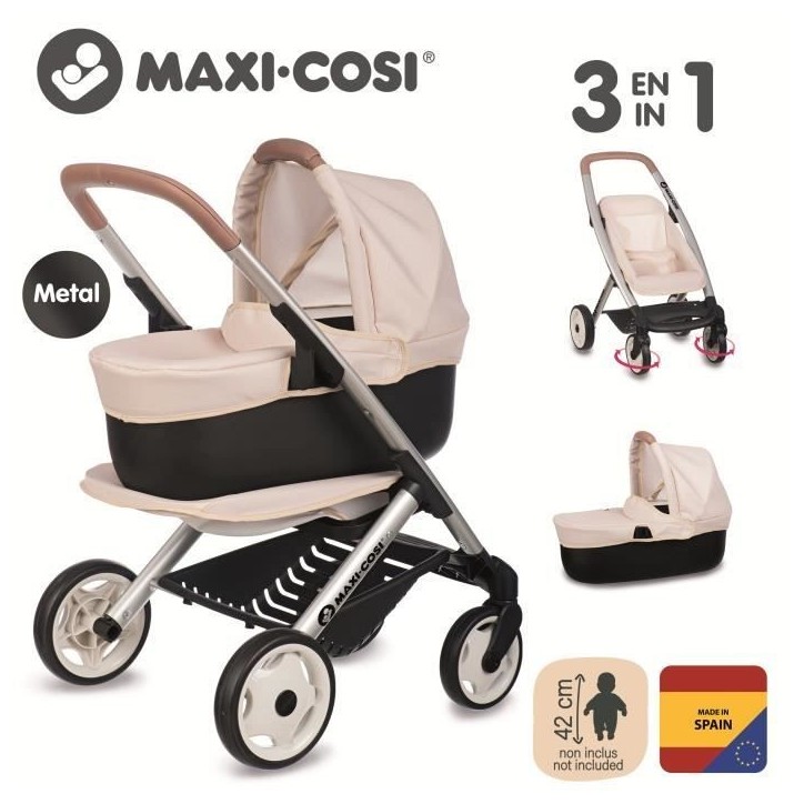 SMOBY Maxi-Cosi Poussette+Landau Beigedes 3 ans SMOBY Maxi-Cosi Poussette+Landau Beigedes 3 ans