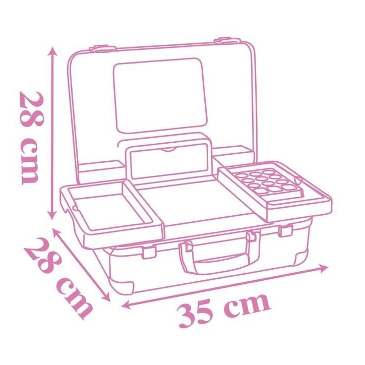 Smoby - Disney Princesse - Valise beauté facile a transporter - 13 accessoires inclus : coiffure, onglerie, maquillage - Fabric