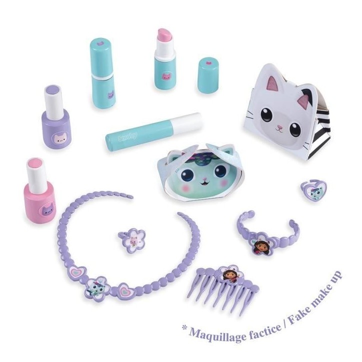 Smoby - Gabby et la Maison Magique - Coiffeuse enfant 2 en 1 - Tabouret inclus - 12 accessoires - Miroir orientable Smoby - Gabby et la Maison Magique - Coiffeuse enfant 2 en 1 - Tabouret inclus - 12 accessoires - Miroir orientable