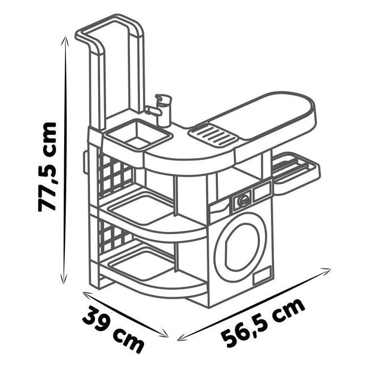 Smoby - Rowenta - Buanderie enfant - Jeu d'imitation - Sons réalistes - 17 accessoires réalistes