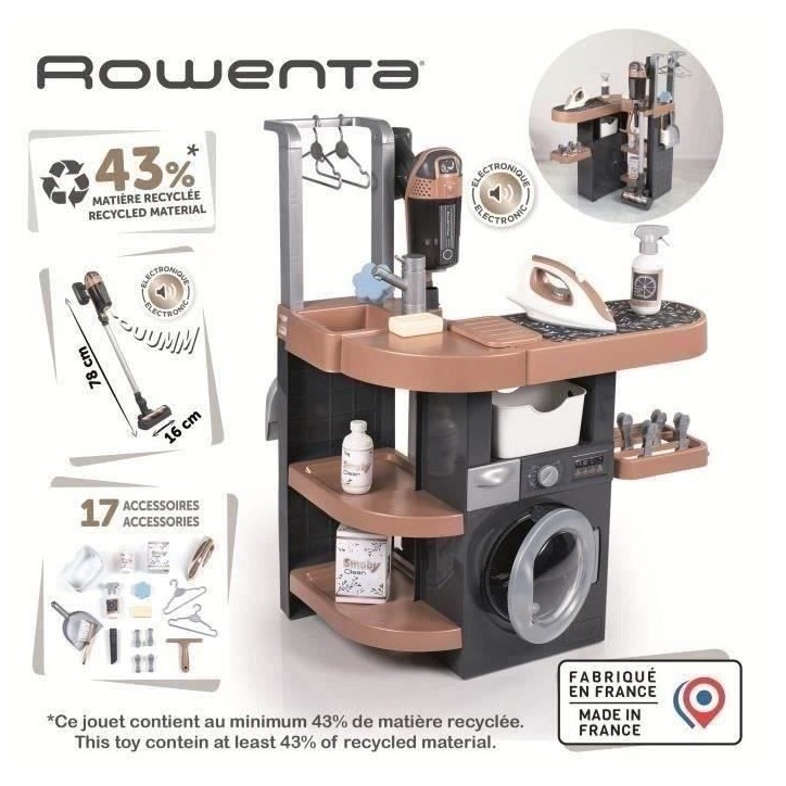 SMOBY - Rowenta Wash&Clean Buanderie - des 3 ans