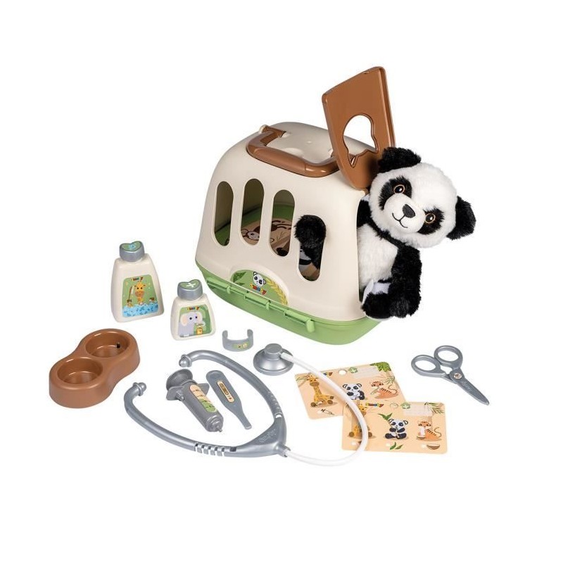 Smoby - Mallette vétérinaire - 1 peluche panda et de nombreux access