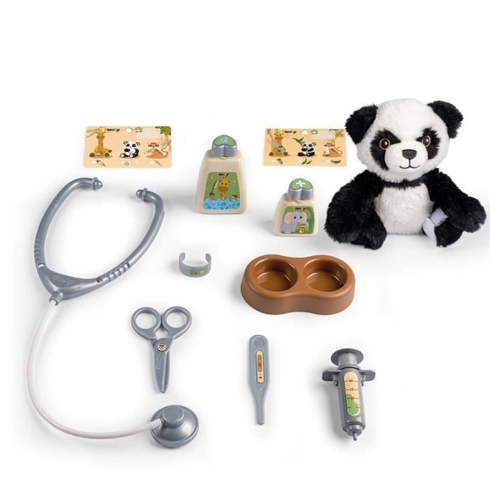 Smoby - Mallette vétérinaire - 1 peluche panda et de nombreux accessoires - Produit 2 en 1 : Cage de transport Smoby - Mallette vétérinaire - 1 peluche panda et de nombreux accessoires - Produit 2 en 1 : Cage de transport