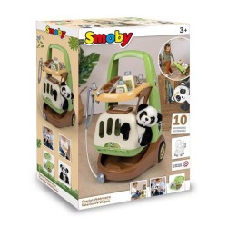 Smoby - Chariot Vétérinaire de Zoo - Peluche Panda - Nombreux access