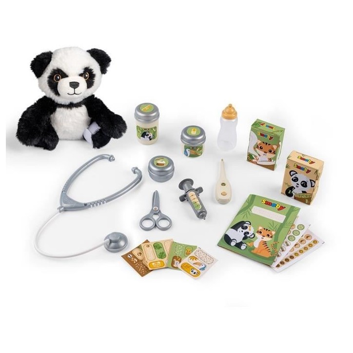 Smoby - Centre Vétérinaire Zoo - 1 peluche Panda - Nombreux accessoires et fonctions Smoby - Centre Vétérinaire Zoo - 1 peluche Panda - Nombreux accessoires et fonctions