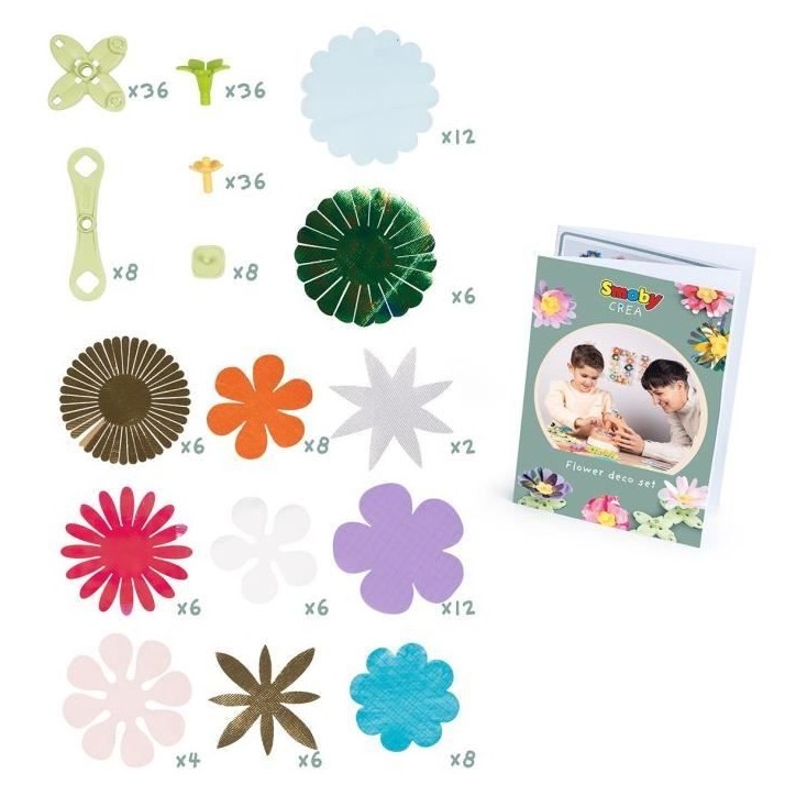 Smoby - Loisirs créatif - Set de création fleurs objets décoratifs - 200 accessoires - Fabriqué en France Smoby - Loisirs créatif - Set de création fleurs objets décoratifs - 200 accessoires - Fabriqué en France
