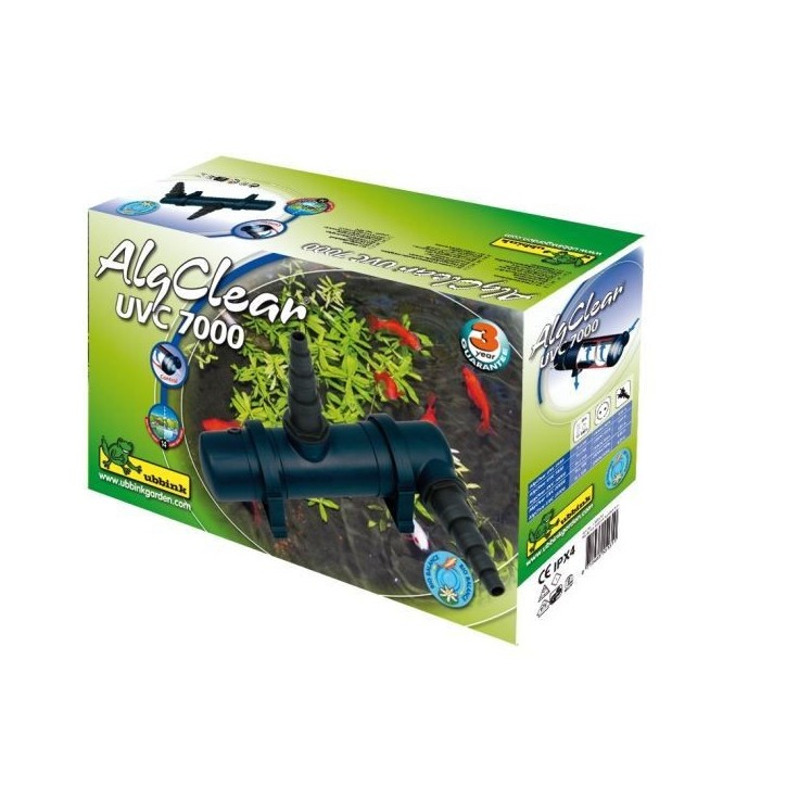 Appareil UV-C pour bassin AlgClear 7000 - UBBINK - Filtre 9W - 7000L max Appareil UV-C pour bassin AlgClear 7000 - UBBINK - Filtre 9W - 7000L max