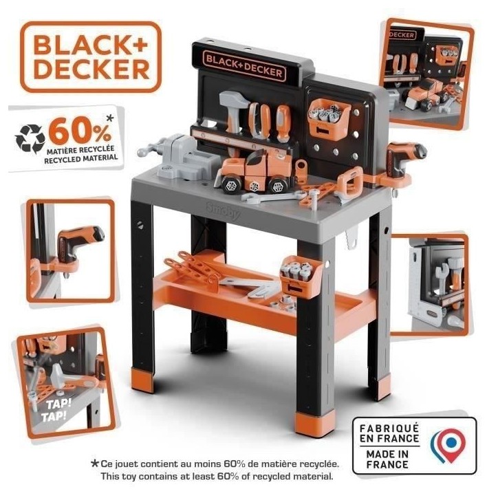 SMOBY - Black et Decker - Etabli Bricolo Pro - des 3 ans SMOBY - Black et Decker - Etabli Bricolo Pro - des 3 ans