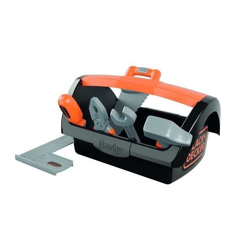 SMOBY - Black & Decker - Boite a Outils + 6 Outils - des 3 ans SMOBY - Black & Decker - Boite a Outils + 6 Outils - des 3 ans