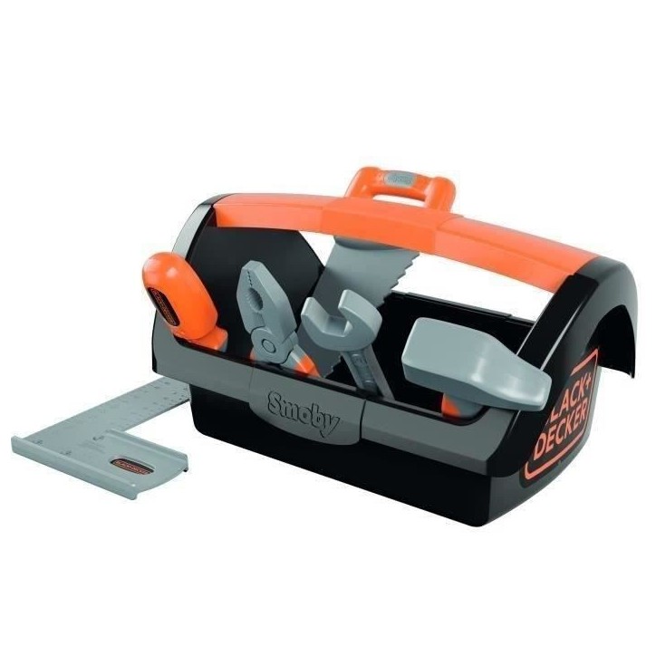 SMOBY - Black & Decker - Boite a Outils + 6 Outils - des 3 ans SMOBY - Black & Decker - Boite a Outils + 6 Outils - des 3 ans