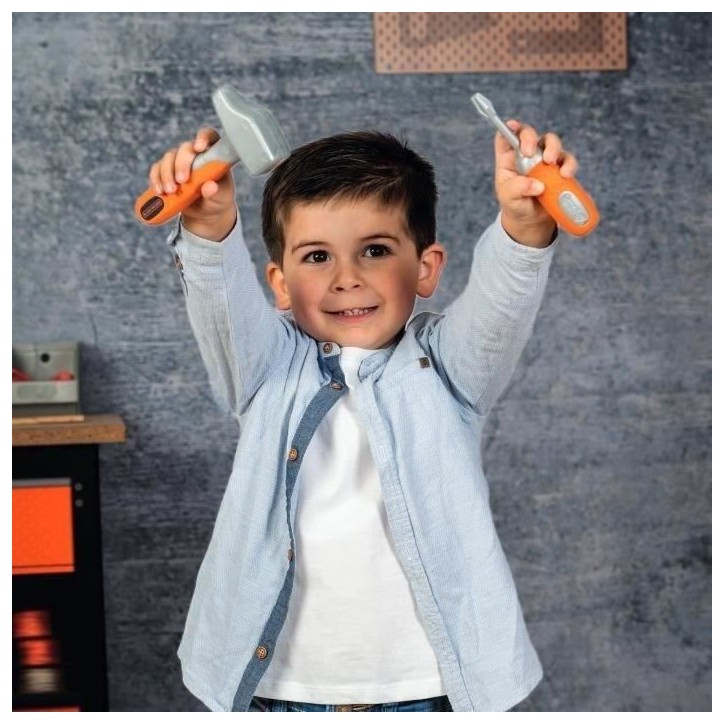 SMOBY - Black & Decker - Boite a Outils + 6 Outils - des 3 ans SMOBY - Black & Decker - Boite a Outils + 6 Outils - des 3 ans