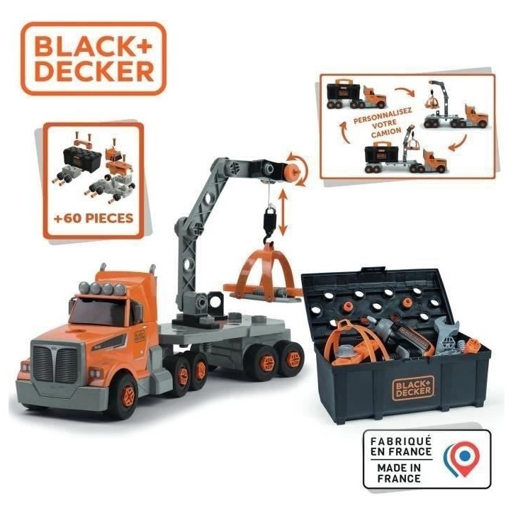 SMOBY - Black+Decker - Camion Bricolo + Visseuse - des 3 ans SMOBY - Black+Decker - Camion Bricolo + Visseuse - des 3 ans