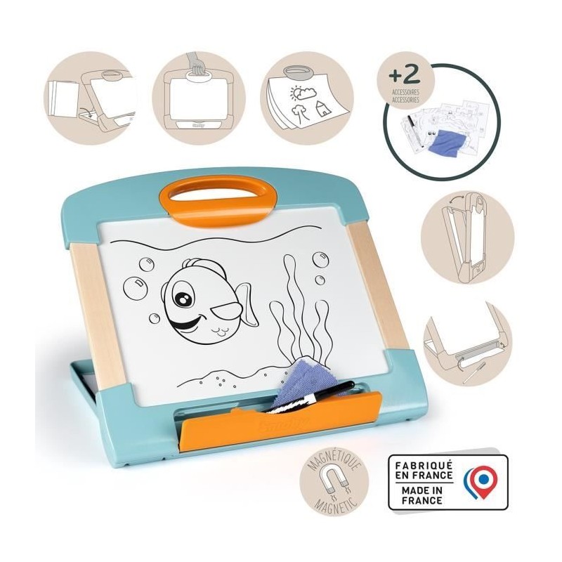 Smoby - Ardoise nomade - 3 utilisation différentes - Inclus : 1 feutr Smoby - Ardoise nomade - 3 utilisation différentes - Inclus : 1 feutr
