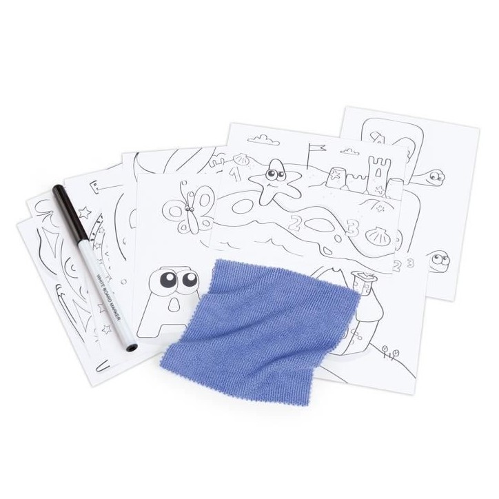 Smoby - Ardoise nomade - 3 utilisation différentes - Inclus : 1 feutre effaçable, 4 coloriages et 1 chiffon - Fabriqué en Fra Smoby - Ardoise nomade - 3 utilisation différentes - Inclus : 1 feutre effaçable, 4 coloriages et 1 chiffon - Fabriqué en Fra
