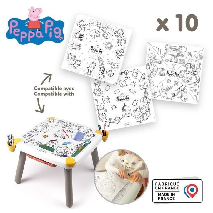 Smoby - Recharge Coloriages pour la Kid table créative - 10 feuilles de coloriages Peppa Pig Smoby - Recharge Coloriages pour la Kid table créative - 10 feuilles de coloriages Peppa Pig